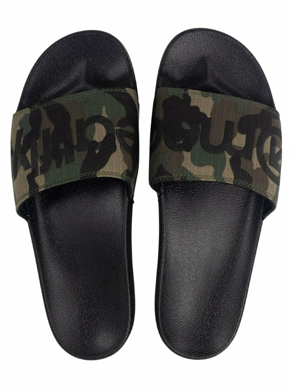 Meatfly Meatfly pánske papuče Hudson Black Camo Ripstop