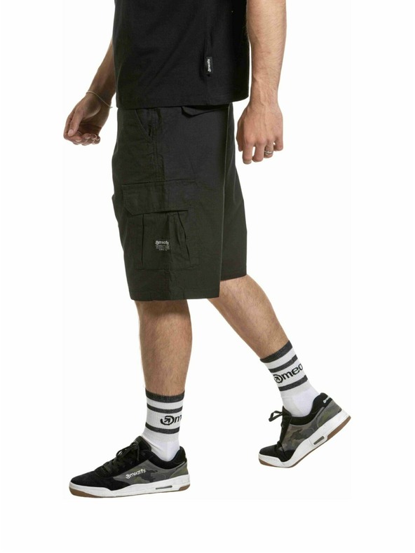 Meatfly Meatfly pánske šortky Syndrom Black Ripstop