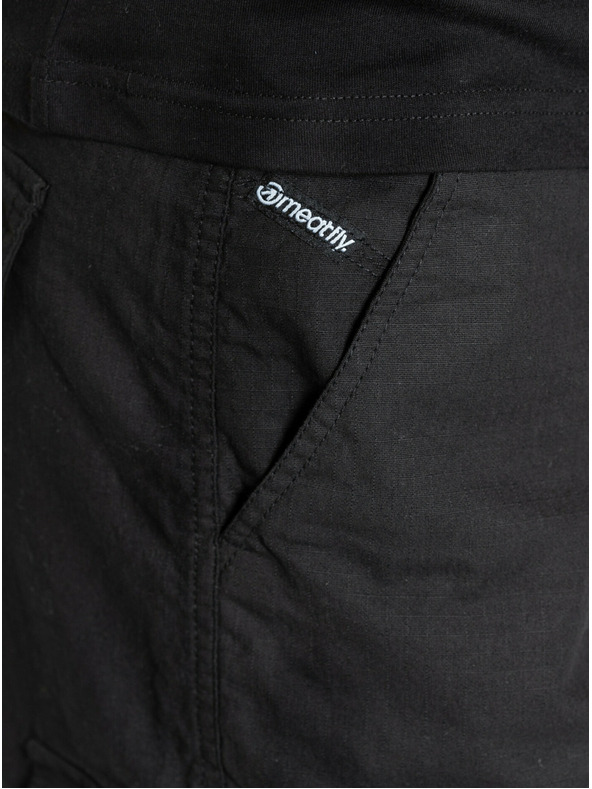 Meatfly Meatfly pánske šortky Syndrom Black Ripstop