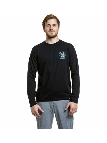 Meatfly Meatfly pánske tričko s dlhým rukávom Blackheart Skull Black