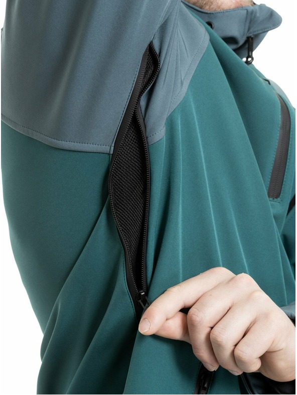 Meatfly Meatfly pánska softshell bunda Rasmussen Botanical / Blue Sea