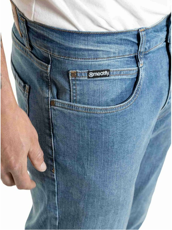 Meatfly Meatfly pánske rifle Spirit Dirty Washed Denim