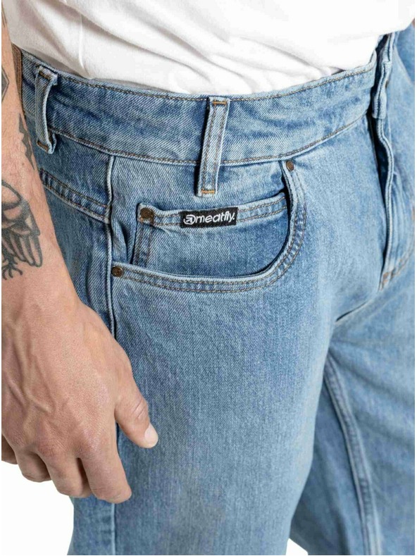 Meatfly Meatfly pánske rifle Justyn Reborn Dirty Washed Denim