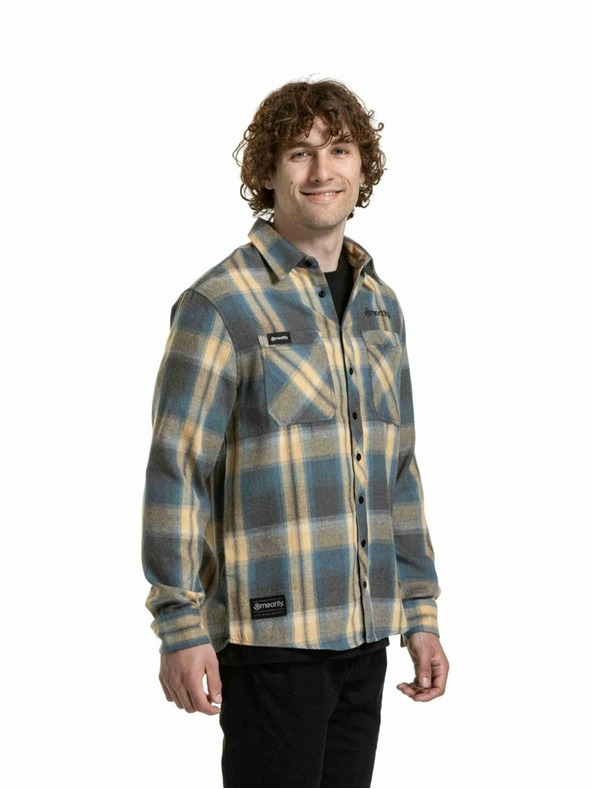 Meatfly Meatfly pánska košeľa Kurt Cream / Blue