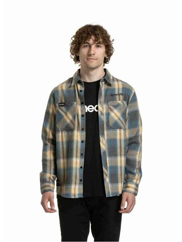 Meatfly Meatfly pánska košeľa Kurt Cream / Blue