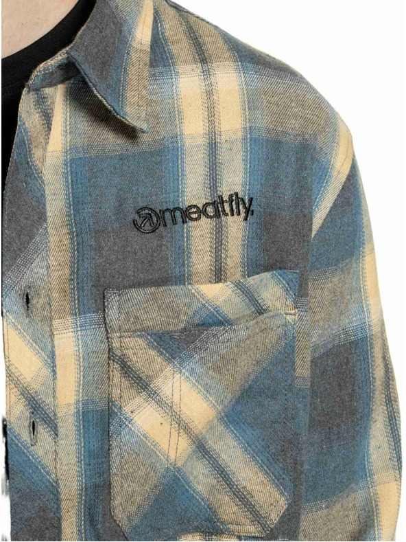 Meatfly Meatfly pánska košeľa Kurt Cream / Blue
