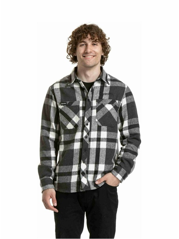 Meatfly Meatfly pánska košeľa Woody Premium Black