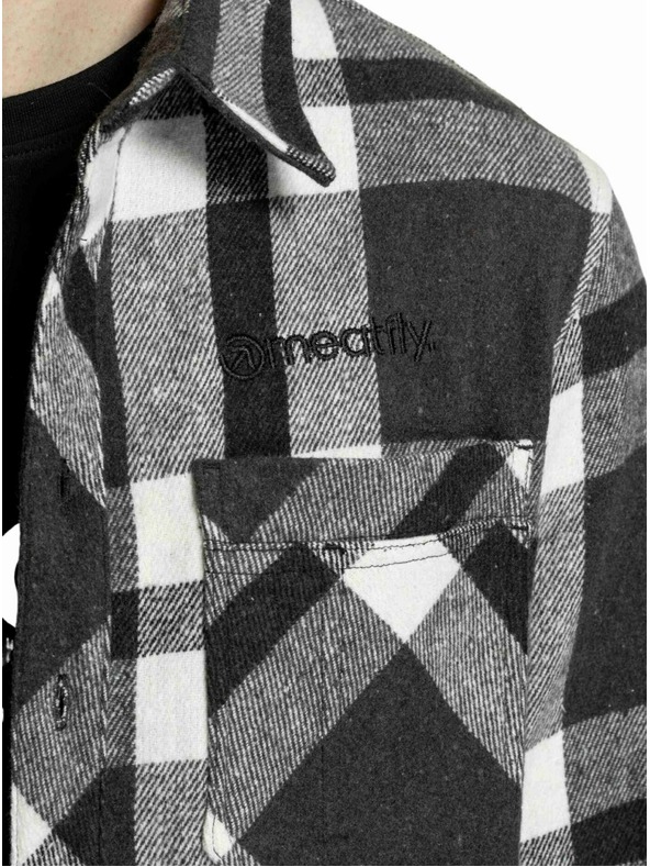 Meatfly Meatfly pánska košeľa Woody Premium Black