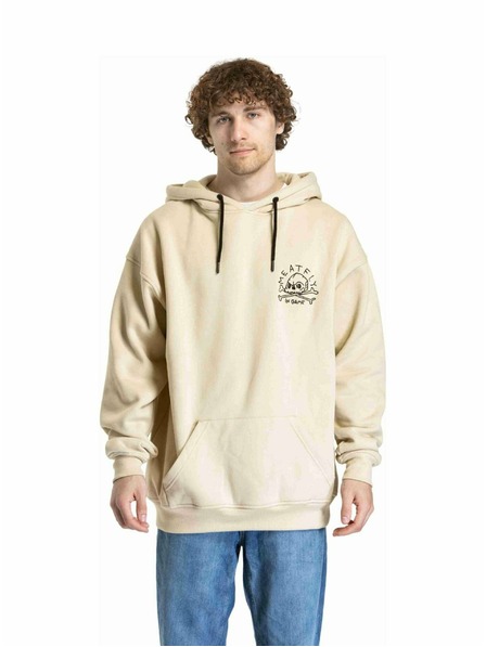Meatfly Meatfly unisex mikina Fry Skull Beige