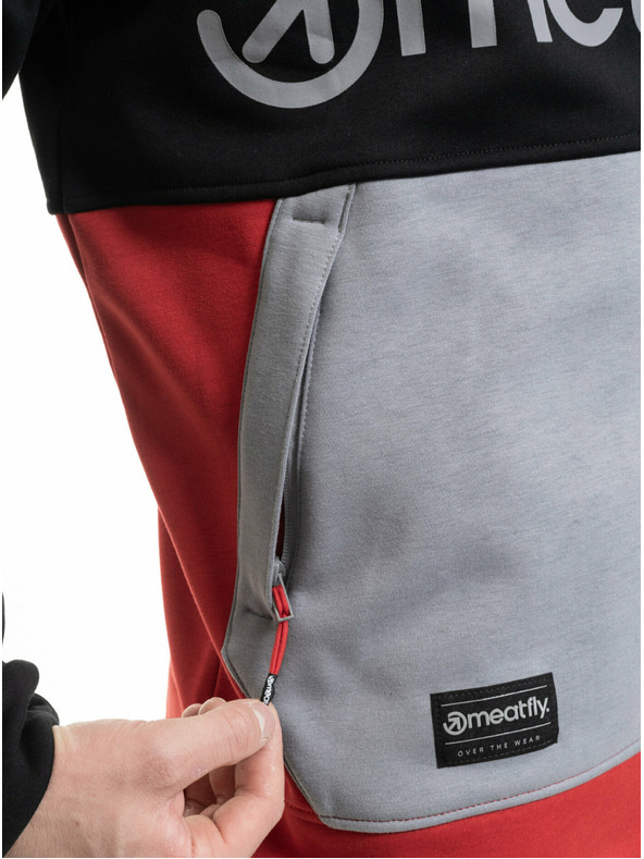 Meatfly Meatfly pánska technická mikina Tason Red Light / Silver