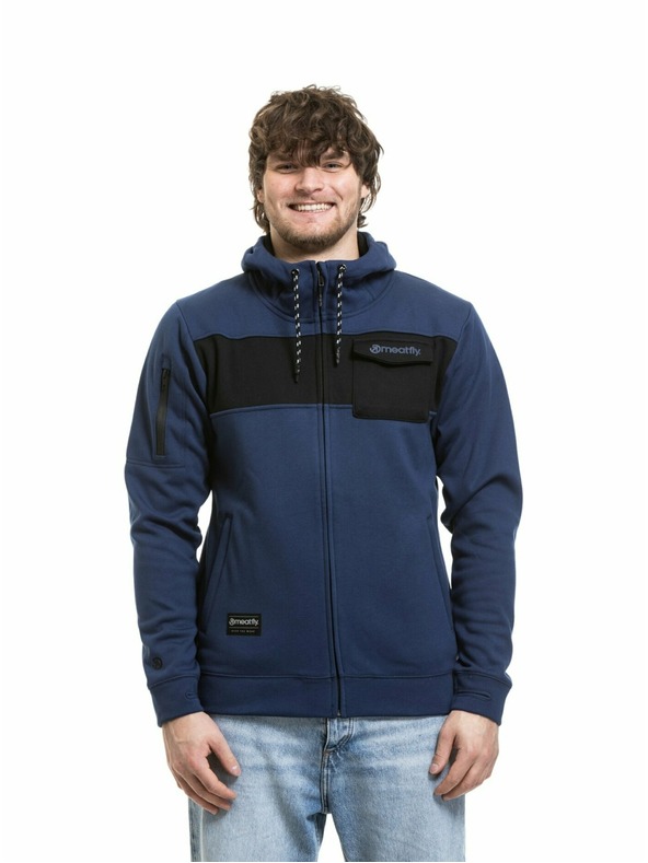 Meatfly Meatfly pánska technická mikina Josh Dark Ocean / Black