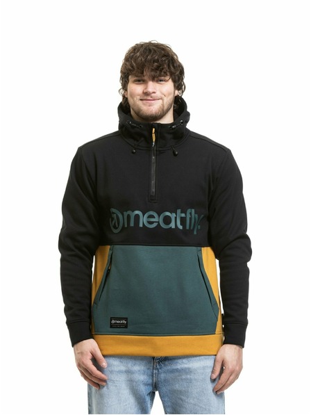 Meatfly Meatfly pánska technická mikina Tason Black / Chai Tea