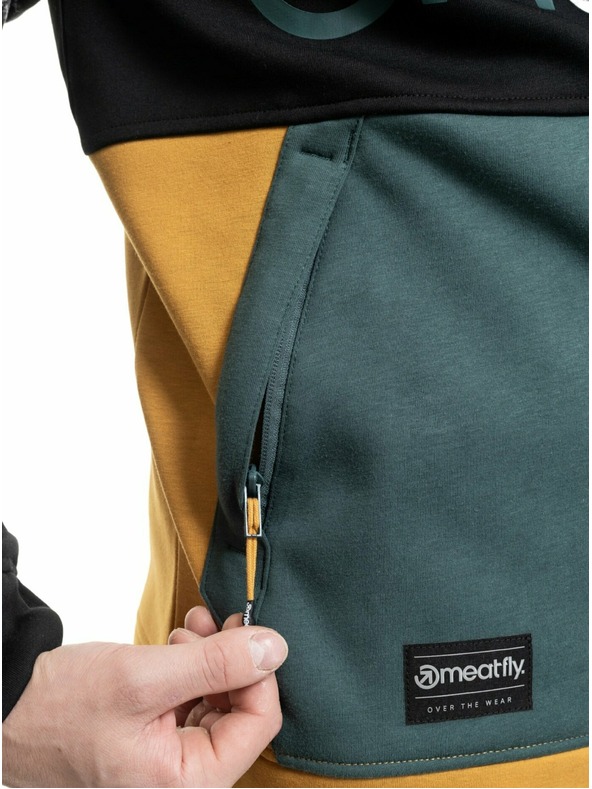 Meatfly Meatfly pánska technická mikina Tason Black / Chai Tea