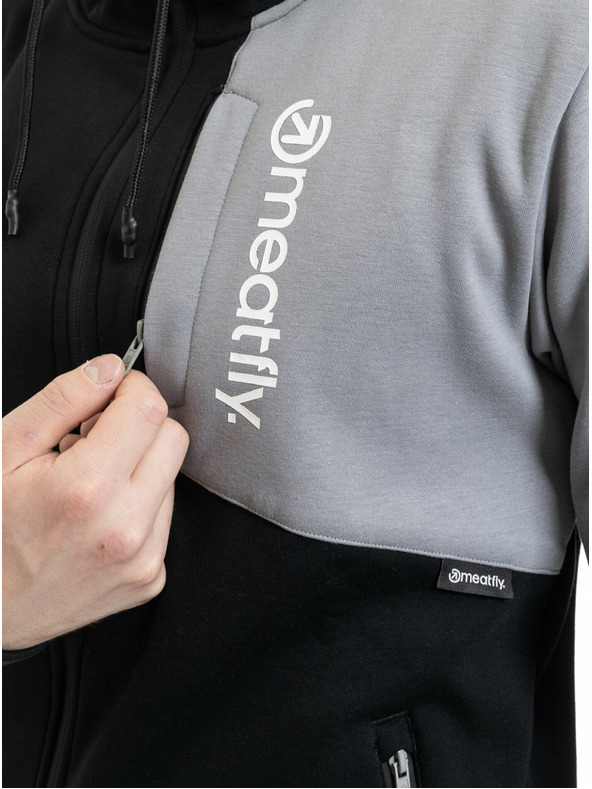 Meatfly Meatfly pánska technická mikina Lightyear Grey / Black