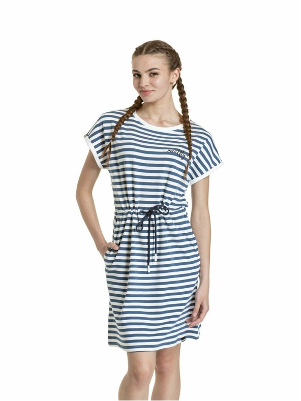 Meatfly Meatfly dámske šaty Lottie Blue Stripes