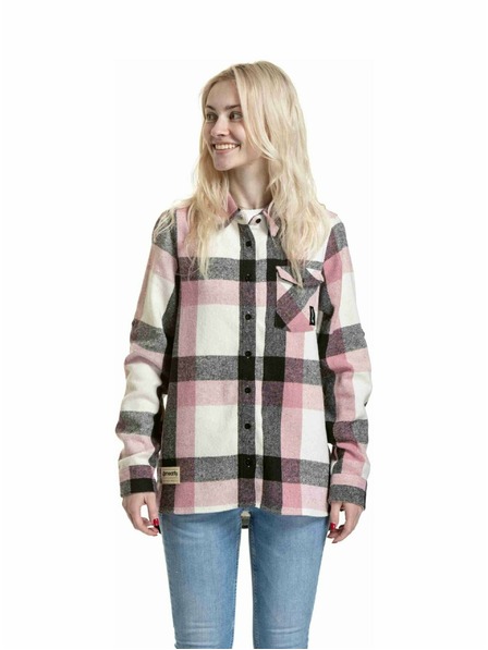 Meatfly Meatfly dámska košeľa Dora Premium Pink / Brown