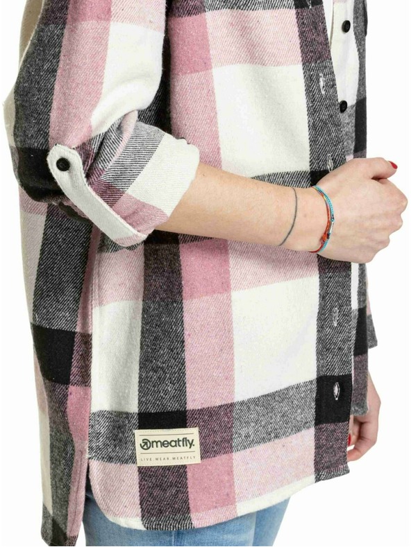 Meatfly Meatfly dámska košeľa Dora Premium Pink / Brown