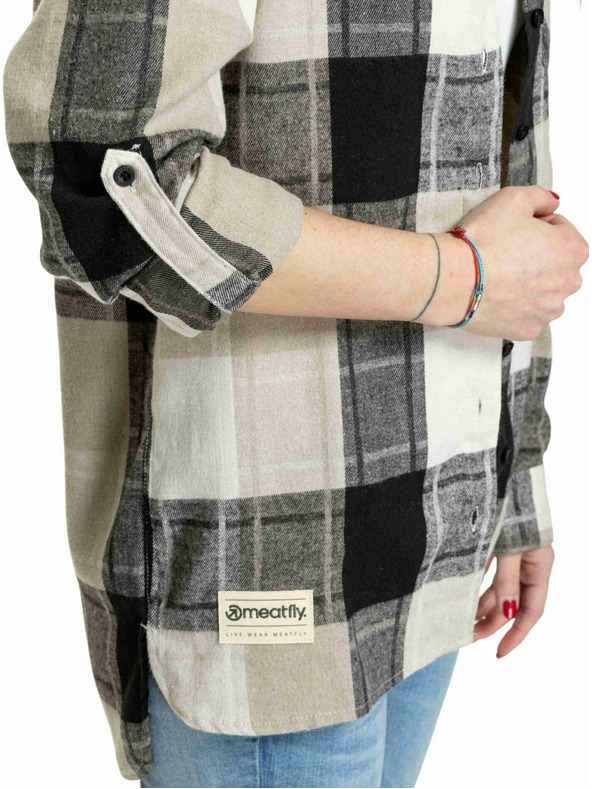 Meatfly Meatfly dámska košeľa Courtney Beige