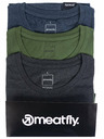 Meatfly Meatfly balenie pánských tričiek Basic Multipack Charcoal Heather/Olive/Navy Heather | Sivá | Veľkosť