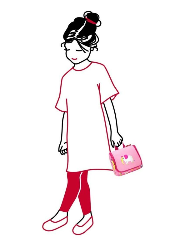 Reisenthel Ružová dievčenská kozmetická taška s motívom slona Reisenthel Toiletbag S Kids Abc friends pink