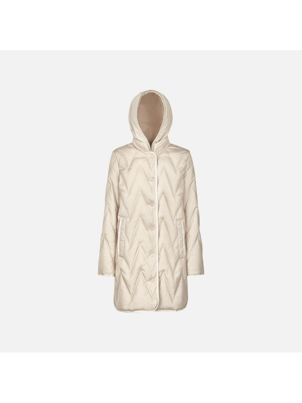 Geox Krémové dámské péřové bundy Geox Plummery