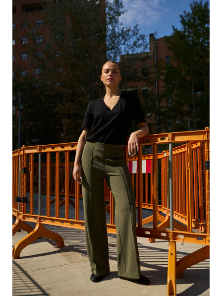 Moodo Bavlnená halienka s výstrihom do V čierna Moodo