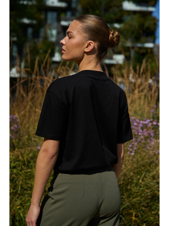 Moodo Bavlnená halienka s výstrihom do V čierna Moodo