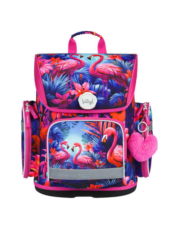 BAAGL  BAAGL SET 5 Ergo Plameňáci: aktovka, penal, sáčok, zástena, peňaženka