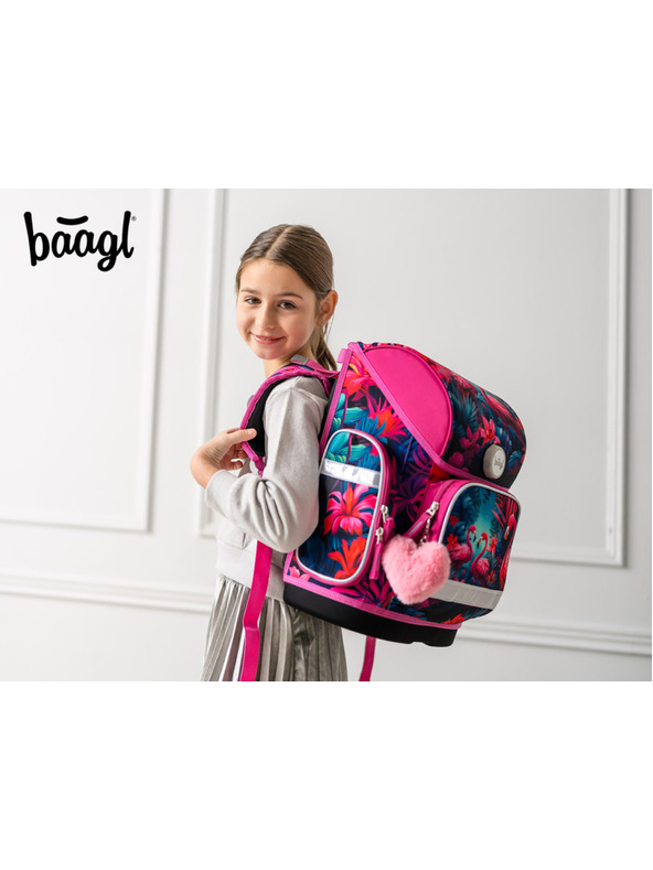 BAAGL  BAAGL SET 5 Ergo Plameňáci: aktovka, penal, sáčok, zástena, peňaženka