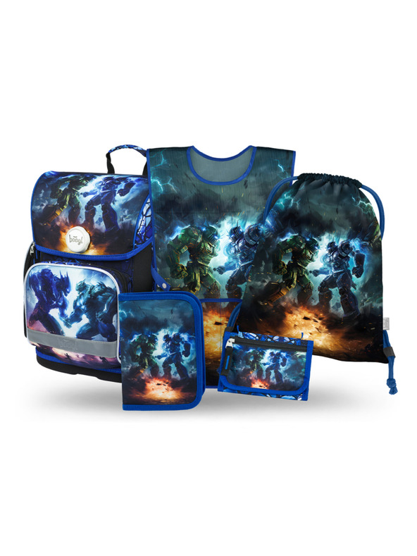 BAAGL  BAAGL SET 5 Ergo Roboti: aktovka, penal, sáčok, zástena, peňaženka