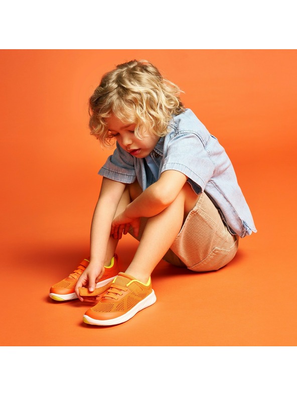 Geox Oranžové chlapčenské barefoot tenisky Geox Foot-run