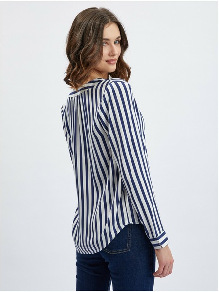 Orsay Tmavomodrá dámska plisovaná blúzka ORSAY