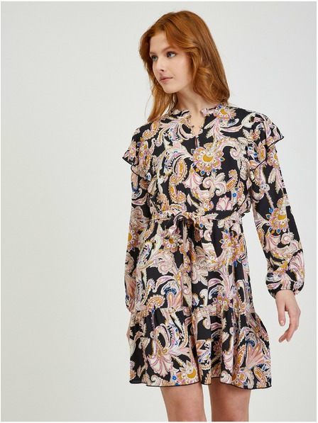 Orsay Béžovo-čierne dámske vzorované šaty ORSAY