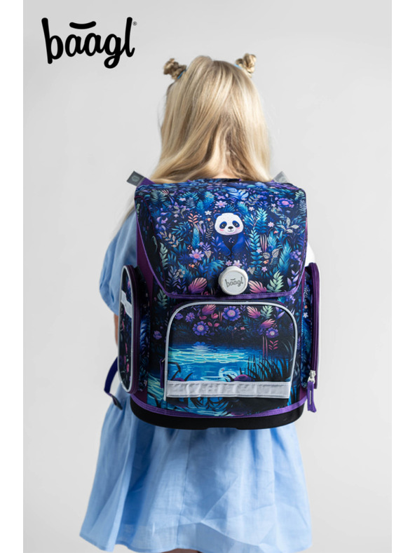 BAAGL  BAAGL SET 5 Ergo Jungle Panda: aktovka, penal, vrecko, zástěra, peňaženka