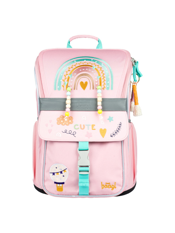 BAAGL  BAAGL SET 5 Zippy Duha ružový: aktovka, penal, vrecko, zástěra, peňaženka