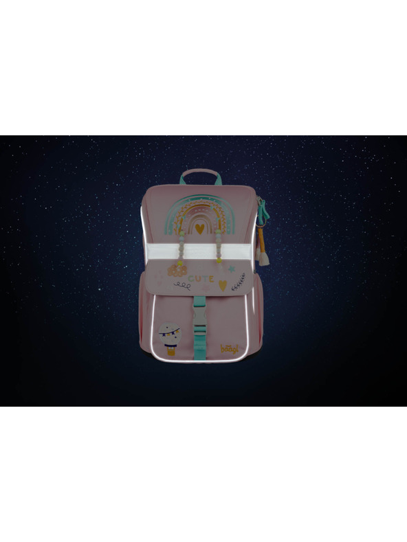 BAAGL  BAAGL SET 5 Zippy Duha ružový: aktovka, penal, vrecko, zástěra, peňaženka