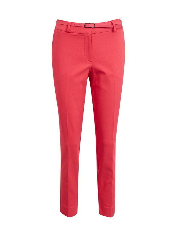 Orsay Tmavoružové dámske skrátené nohavice s opaskom ORSAY