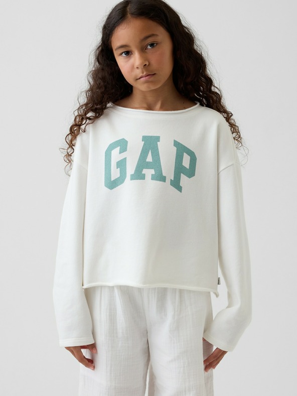 GAP Detská mikina s logom a fleece GAP