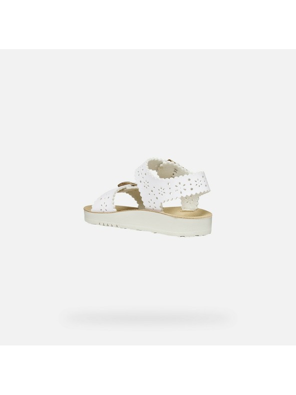 Geox Biele dievčenské sandále Geox Sandal Costarei