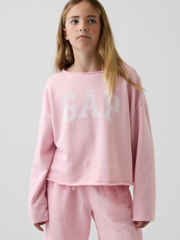 GAP Detská mikina s logom a fleece GAP