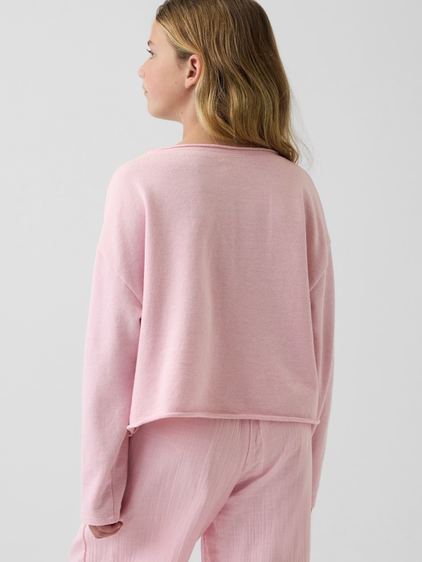 GAP Detská mikina s logom a fleece GAP