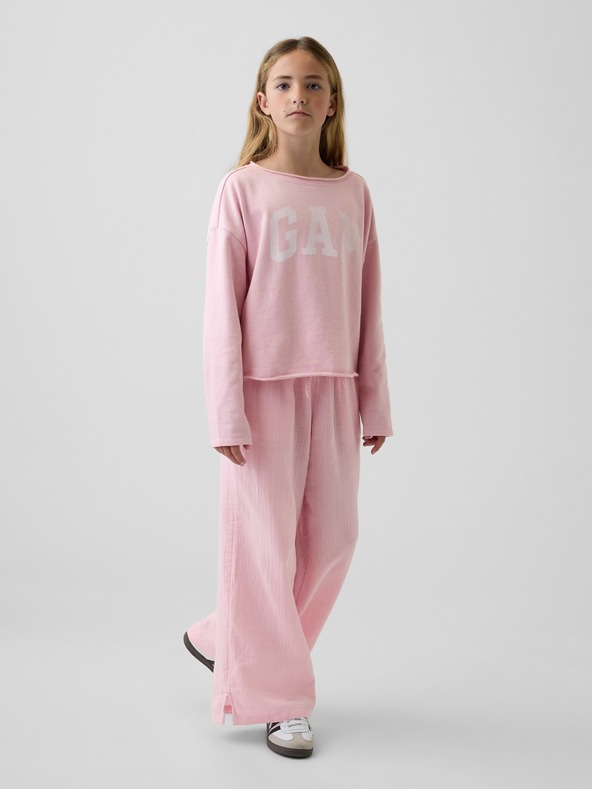 GAP Detská mikina s logom a fleece GAP