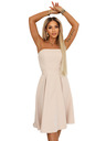 numoco VIVIENNE Korzetové rozšírené midi šaty s páskom - svetlo béžové