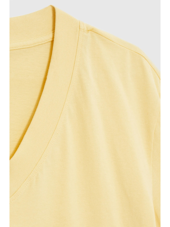 Moodo Bavlnená blúzka s výstrihom do "V" žltá Moodo