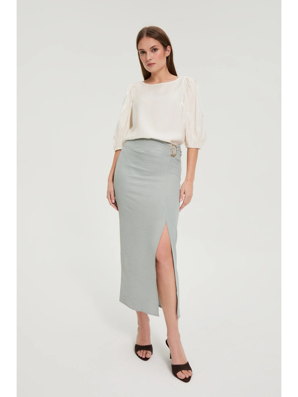 Moodo Sukňa s rozparkom olivová Moodo