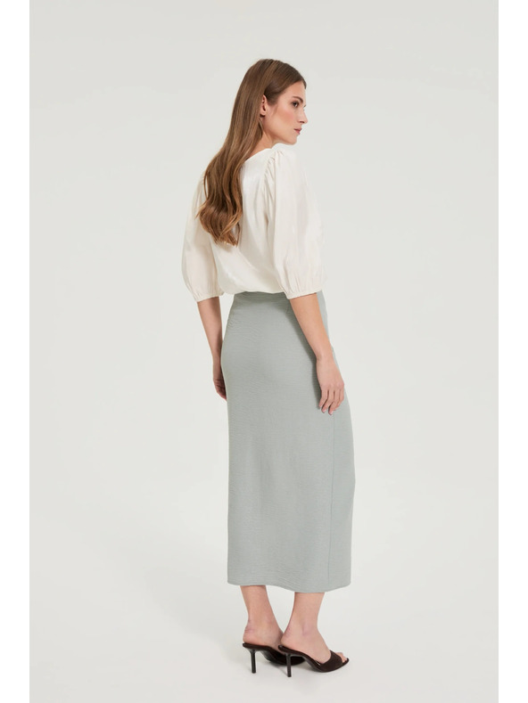 Moodo Sukňa s rozparkom olivová Moodo