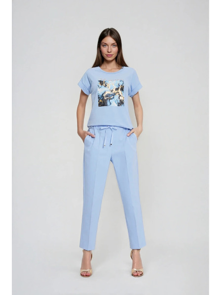 Moodo Nohavice s nohavicami v kant modré Moodo