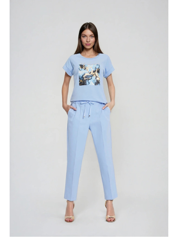 Moodo Nohavice s nohavicami v kant modré Moodo