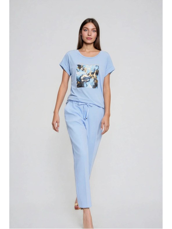 Moodo Nohavice s nohavicami v kant modré Moodo