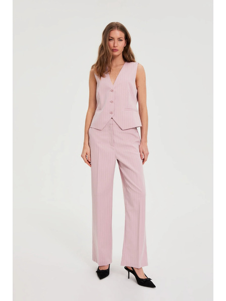 Moodo Nohavice v jemné pruhy ružové Moodo